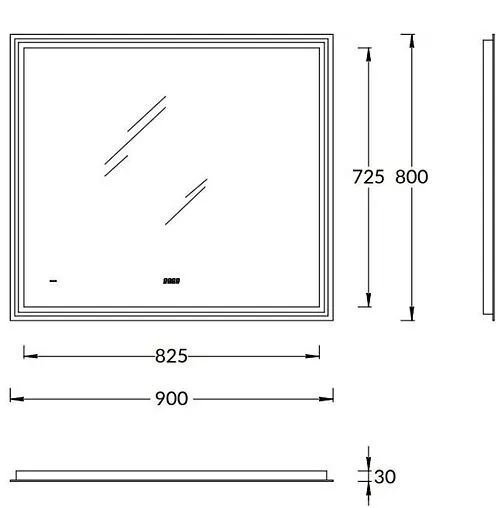 Зеркало с подсветкой Kerama Marazzi Tecno 90 белый глянцевый TE.mi.90