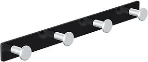 Планка с 4-мя крючками Damixa Jupiter чёрный матовый/алюминий DA7735900, 1