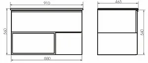 Тумба-умывальник подвесная Comforty Франкфурт 90 дуб шоколадно-коричневый/чёрный 00-00002048CF, 2