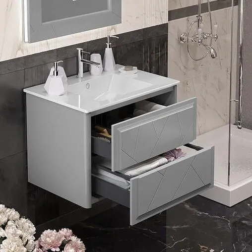 Зеркало с подсветкой Opadiris Луиджи 70 серый матовый 00-00006553