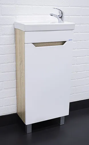Тумба под умывальник напольный Айсберг Мечта 40 белый/дуб сонома DM2311T