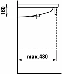 Раковина Laufen Palomba 80 белый 8.1480.4.000.104.1 Раковина Laufen Palomba 80 белый 8.1480.4.000.104.1, 4