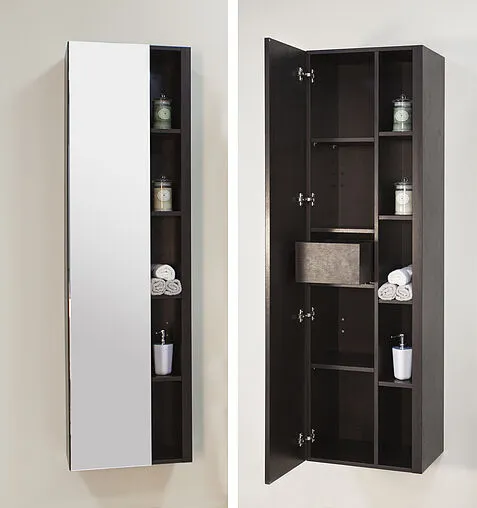 Шкаф-пенал подвесной Aquaton Брайтон 46 белый/венге 1A176803BR500