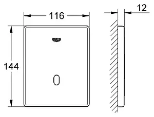 Клавиша смыва для писсуара Grohe Tectron Skate 37321001 хром глянцевый Клавиша смыва для писсуара Grohe Tectron Skate 37321001 хром глянцевый, 2