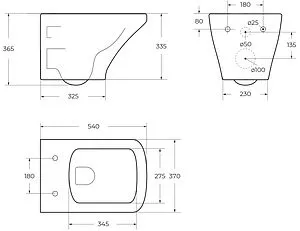 Унитаз подвесной безободковый BelBagno Sela белый BB3201CHR Унитаз подвесной безободковый BelBagno Sela белый BB3201CHR, 2