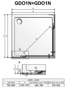 Душевое ограждение 800x800мм прозрачное стекло Roltechnik Elegant Neo Line GDO1N+GDO1N/800*800 188-8000000-00-02+188-8000000-00-02 Душевое ограждение 800x800мм прозрачное стекло Roltechnik Elegant Neo Line GDO1N+GDO1N/800*800 188-8000000-00-02+188-8000000-00-02, 2