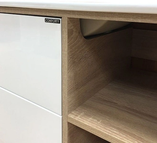 Тумба-умывальник подвесная Comforty Гамбург 90 белый/дуб сонома 00004142225CF