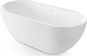 Ванна отдельностоящая из искусственного камня Treesse Clivia 160x75 матовый белый V446BO, 1