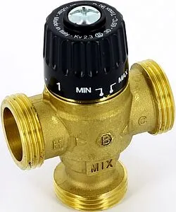 Трехходовой термостатический смесительный клапан 1&quot; +30...+65°С Kvs 2.3 Uni-Fitt 353G2440, 1