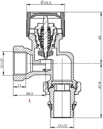 Вентиль терморегулирующий осевой ½&quot; в/н IVANCI IVC.103008.N.03