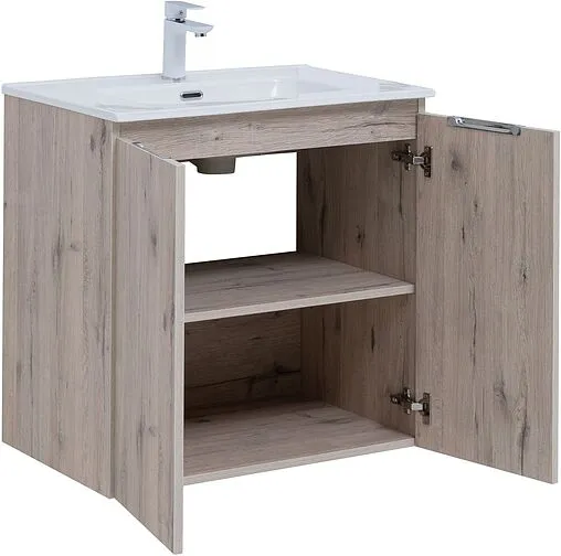 Тумба-умывальник подвесная Aquanet Алвита New 70 дуб веллингтон 00303906+00284027