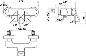 Смеситель для душа BelBagno Ferrano хром FER-ESDM-CRM, 2