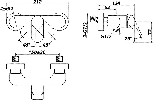 Смеситель для душа BelBagno Ferrano хром FER-ESDM-CRM