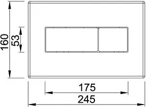 Клавиша смыва для унитаза Styron STY-800-2 хром глянцевый Клавиша смыва для унитаза Styron STY-800-2 хром глянцевый, 2