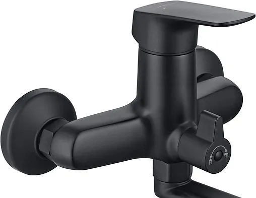 Смеситель для ванны с длинным изливом Aquatek чёрный матовый AQ1042MB Смеситель для ванны с длинным изливом Aquatek чёрный матовый AQ1042MB