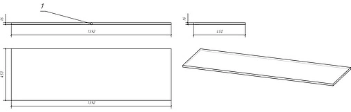 Столешница Cersanit Moduo 140 дуб SB-BL-MOD140
