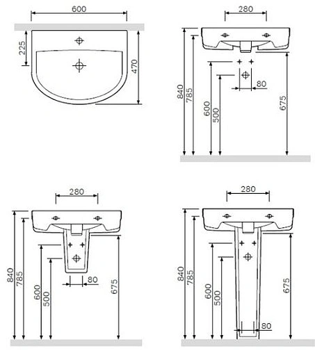 Раковина Am.Pm Bliss L 60 белый C534321WH