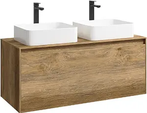 Тумба-умывальник подвесная Aqwella Mobi 120 дуб балтийский MOB0112DB+MOB0712DB+641945+641945 Тумба-умывальник подвесная Aqwella Mobi 120 дуб балтийский MOB0112DB+MOB0712DB+641945+641945, 1