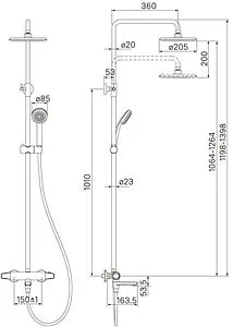 Душевая система с термостатом для ванны IDDIS Torr хром TORSBBTi06, 2