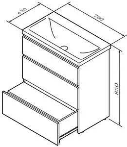 Тумба-умывальник напольная Am.Pm Gem S 75 графит матовый M91FSX0752GM+M90WCC0752WG Тумба-умывальник напольная Am.Pm Gem S 75 графит матовый M91FSX0752GM+M90WCC0752WG, 2