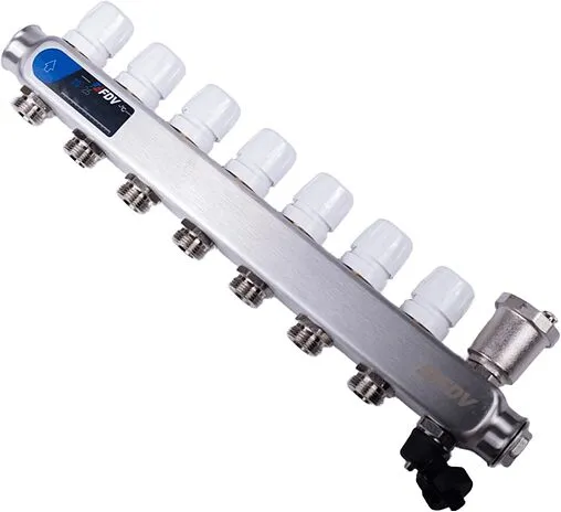 Группа коллекторная с расходомерами 7 отводов 1&quot;в/в x ¾&quot;ек FDV S1103C-2/7