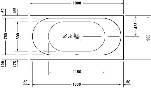 Ванна акриловая Duravit Darling New 190x90 700245000000000