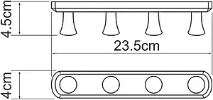 Планка с 4-мя крючками Wasserkraft бронза 1094, 3