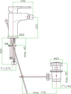 Смеситель для биде Fiore Kyma Sky хром 78CR6530 Смеситель для биде Fiore Kyma Sky хром 78CR6530, 2