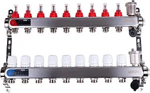 Группа коллекторная с расходомерами 9 отводов 1&quot;в/в x ¾&quot;ек FDV S1103C-2/9, 1