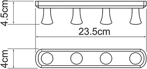 Планка с 4-мя крючками Wasserkraft бронза 1094