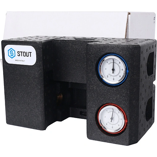 Насосный модуль с термостатическим смесительным клапаном 1&quot;н х ¾&quot;в Stout SDG-0002-002001 без насоса