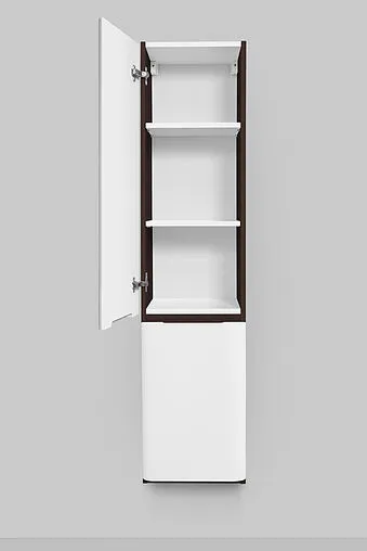 Шкаф-пенал подвесной с бельевой корзиной Am.Pm Bliss D 34 L белый глянец/венге M55CHL0341WG Шкаф-пенал подвесной с бельевой корзиной Am.Pm Bliss D 34 L белый глянец/венге M55CHL0341WG