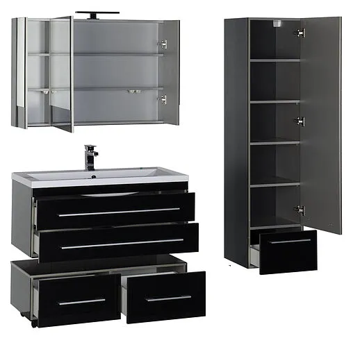 Шкаф-пенал подвесной Aquanet Верона 40 R чёрный 00176673 Шкаф-пенал подвесной Aquanet Верона 40 R чёрный 00176673