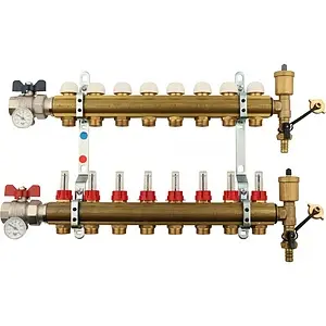 Группа коллекторная с расходомерами 8 отводов 1&quot;в/в x ¾&quot;ек Tiemme 3870003, 1