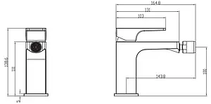 Смеситель для биде Villeroy&Boch Architectura Square хром TVB12500100061 Смеситель для биде Villeroy&Boch Architectura Square хром TVB12500100061, 2
