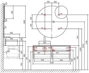 Тумба под умывальник подвесная Raval Decent 120 антрацит Dec.01.120/P/A/RL, 2