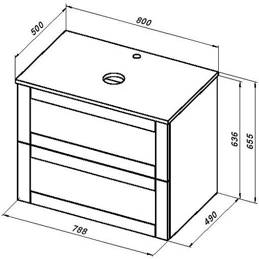 Тумба-умывальник подвесная Aquanet Терра 80 маренго 00313245+