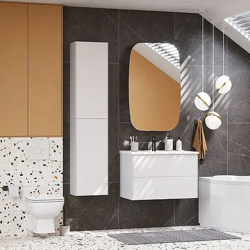 Тумба под умывальник подвесная Aquaton Сохо 75 белый глянец 1A258101AJ010