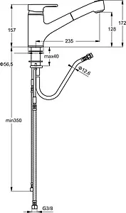 Смеситель для кухни с выдвижным изливом Ideal Standard Active хром B8435AA, 2