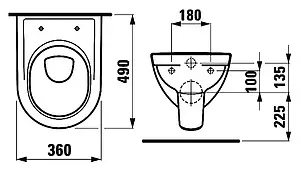 Унитаз подвесной Laufen Pro белый 8.2095.2.000.000.1, 2