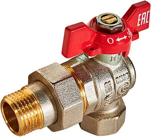 Кран шаровый с американкой угловой ½"в x ½"н Rommer ГОСТ Р 59553-2021 RBV-0006-2610215 Кран шаровый с американкой угловой ½"в x ½"н Rommer ГОСТ Р 59553-2021 RBV-0006-2610215, 1