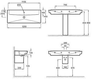Раковина Jacob Delafon Reve 120 белый E4800-00 Раковина Jacob Delafon Reve 120 белый E4800-00, 2