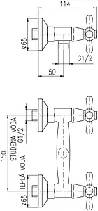 Смеситель для душа Rav Slezak Morava Retro хром MK180.5, 2