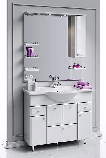 Тумба под умывальник напольная Aqwella Barcelona 100 белый BA0110K