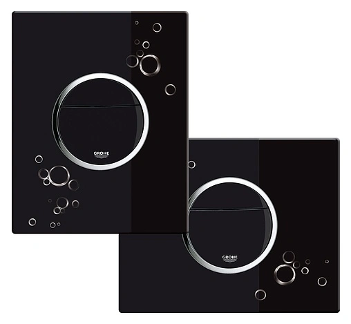 Клавиша смыва для унитаза Grohe Nova Cosmopolitan Print 38847KI0 черный глянцевый