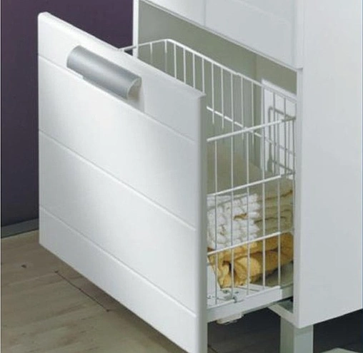 Шкаф-пенал напольный двухстворчатый с бельевой корзиной Aquaton Альтаир 50 белый 1A041803AR010