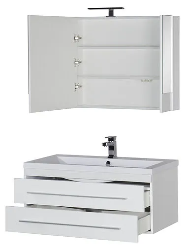 Шкаф-зеркало Aquanet Нота 100 белый 00165372