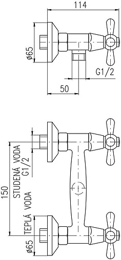 Смеситель для душа Rav Slezak Morava Retro хром MK180.5