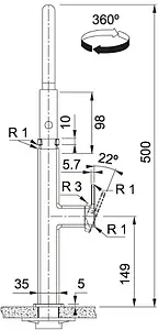 Смеситель для кухни с гибким изливом Franke Centinox Pro нержавеющая сталь/чёрный 115.0547.855 Смеситель для кухни с гибким изливом Franke Centinox Pro нержавеющая сталь/чёрный 115.0547.855, 2