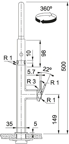 Смеситель для кухни с гибким изливом Franke Centinox Pro нержавеющая сталь/чёрный 115.0547.855